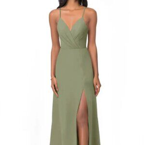 Bridesmaid Dress: Azazie Everleigh Pistachio Chiffon Dress